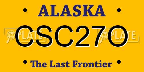 CSC27O Alaska License Plate