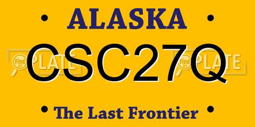 CSC27Q Alaska License Plate