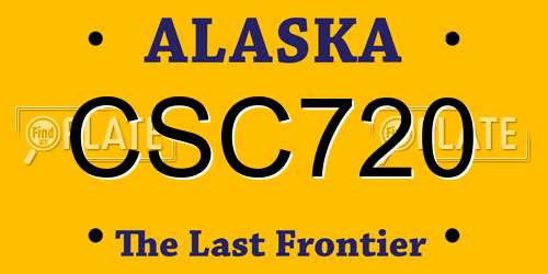 CSC720 Alaska License Plate