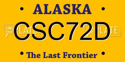 CSC72D Alaska License Plate