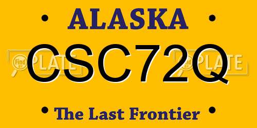 CSC72Q Alaska License Plate