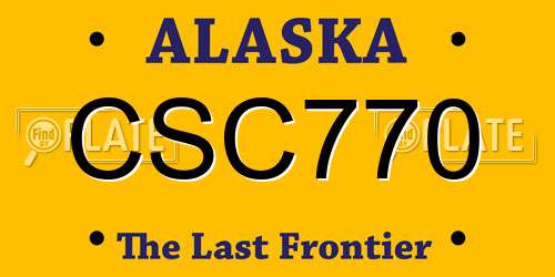 CSC770 Alaska License Plate