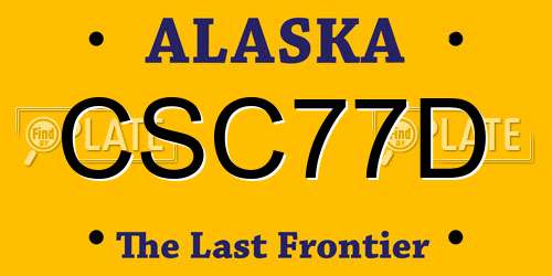 CSC77D Alaska License Plate