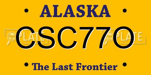 CSC77O Alaska License Plate