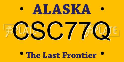 CSC77Q Alaska License Plate