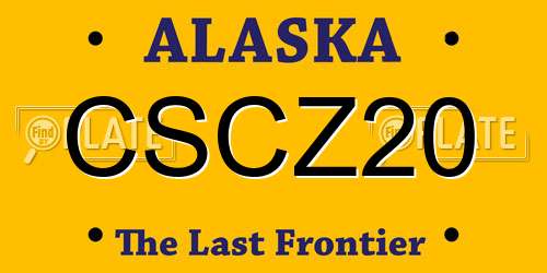 CSCZ20 Alaska License Plate