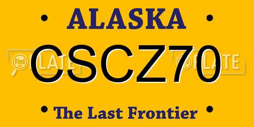 CSCZ70 Alaska License Plate