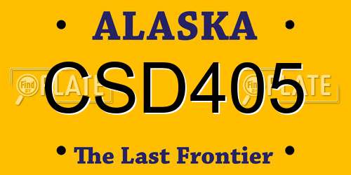 CSD405 Alaska License Plate