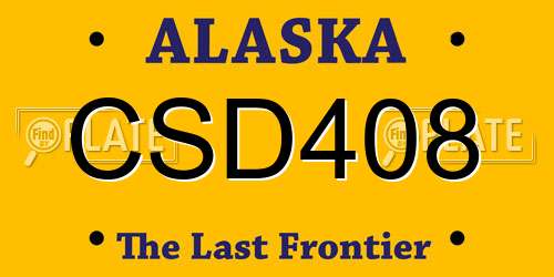 CSD408 Alaska License Plate