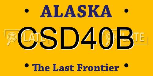 CSD40B Alaska License Plate