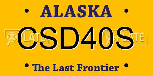 CSD40S Alaska License Plate