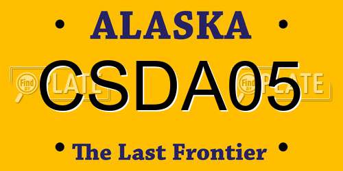 CSDA05 Alaska License Plate