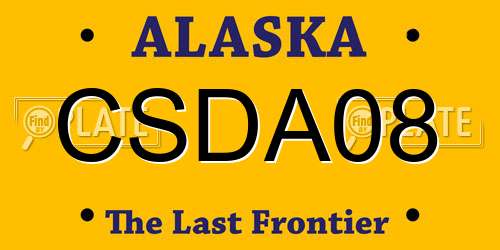 CSDA08 Alaska License Plate