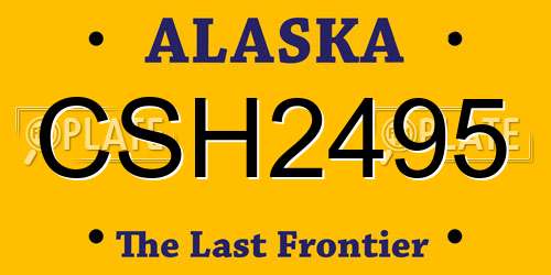 CSH2495 Alaska License Plate