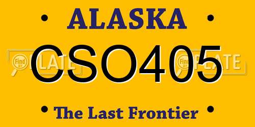 CSO405 Alaska License Plate