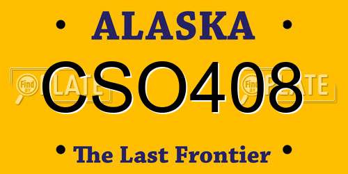 CSO408 Alaska License Plate
