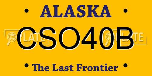 CSO40B Alaska License Plate