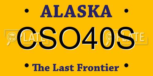 CSO40S Alaska License Plate