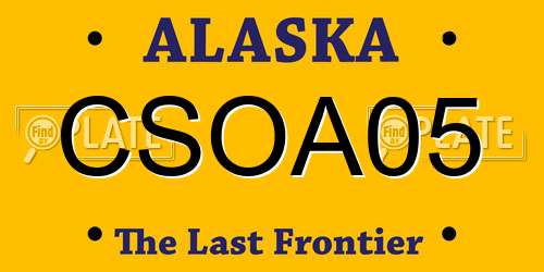 CSOA05 Alaska License Plate