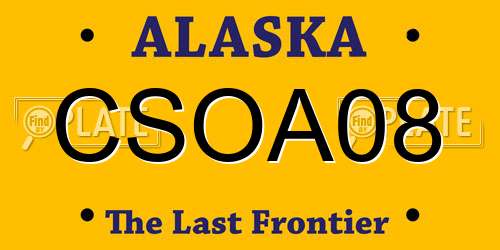 CSOA08 Alaska License Plate