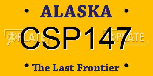 CSP147 Alaska License Plate
