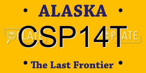 CSP14T Alaska License Plate