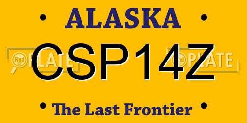 CSP14Z Alaska License Plate