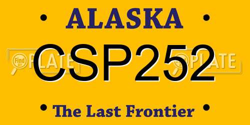 CSP252 Alaska License Plate