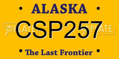 CSP257 Alaska License Plate