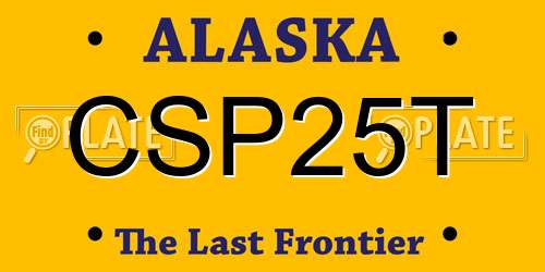 CSP25T Alaska License Plate