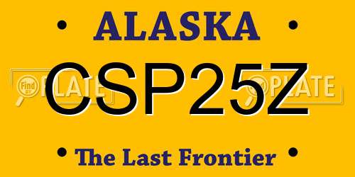 CSP25Z Alaska License Plate