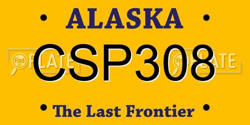 CSP308 Alaska License Plate