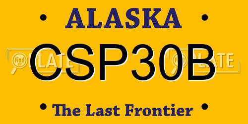CSP30B Alaska License Plate
