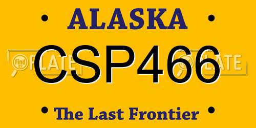 CSP466 Alaska License Plate