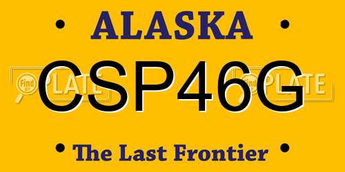 CSP46G Alaska License Plate
