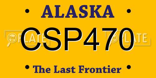 CSP470 Alaska License Plate