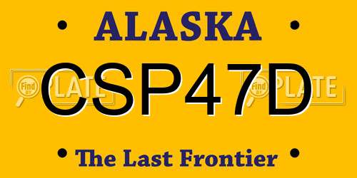 CSP47D Alaska License Plate