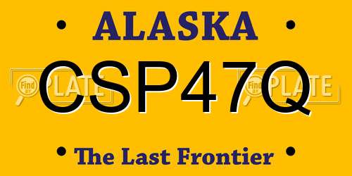 CSP47Q Alaska License Plate