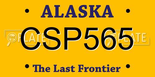 CSP565 Alaska License Plate