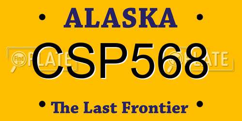 CSP568 Alaska License Plate