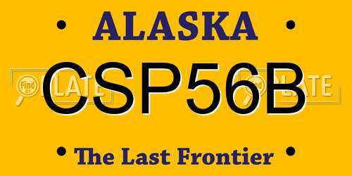 CSP56B Alaska License Plate