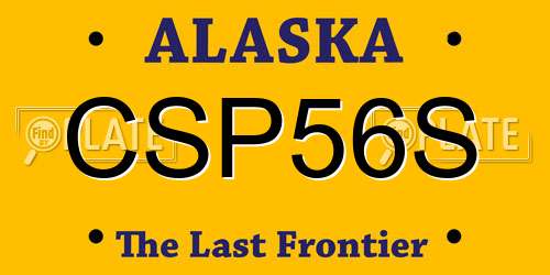 CSP56S Alaska License Plate