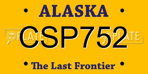 CSP752 Alaska License Plate
