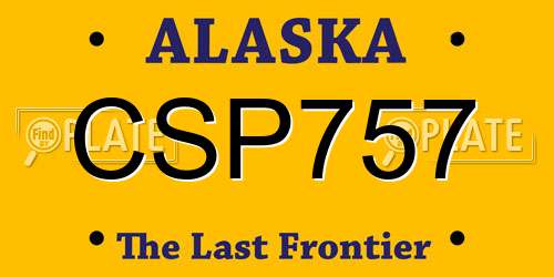 CSP757 Alaska License Plate
