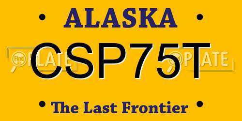 CSP75T Alaska License Plate