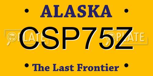 CSP75Z Alaska License Plate