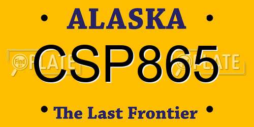CSP865 Alaska License Plate