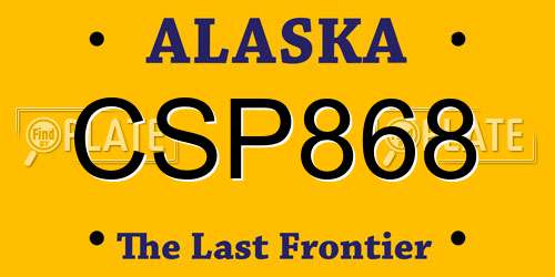 CSP868 Alaska License Plate