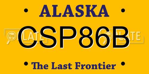 CSP86B Alaska License Plate