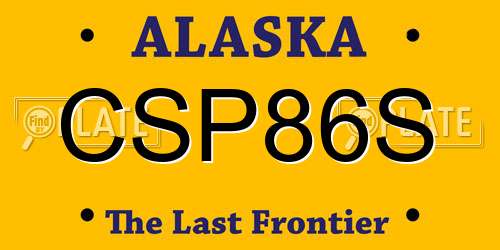 CSP86S Alaska License Plate